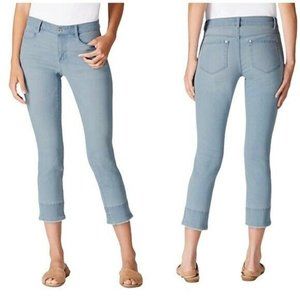 J.Jill Authentic Fit Crop Jeans with Fringe Hem Oxford Wash Size 4 - NWT